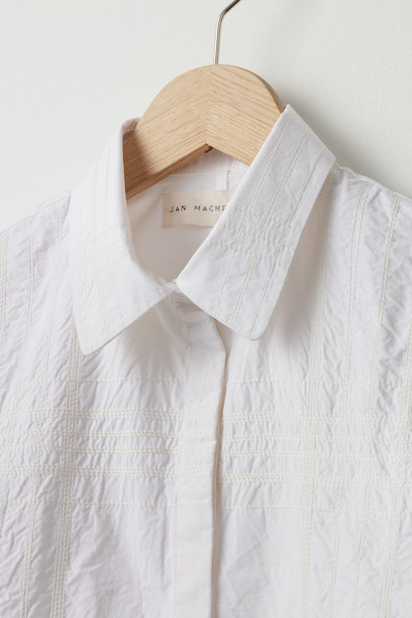 Caroline Shirt Quilt Check White