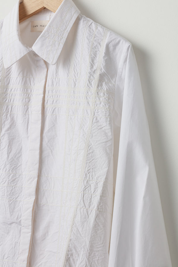 Caroline Shirt Quilt Check White