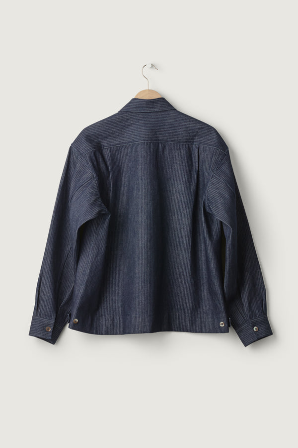 Dale Jacket Denim Block Print