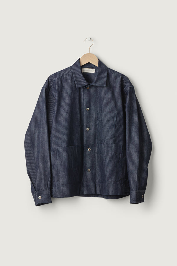 Dale Jacket Denim Block Print
