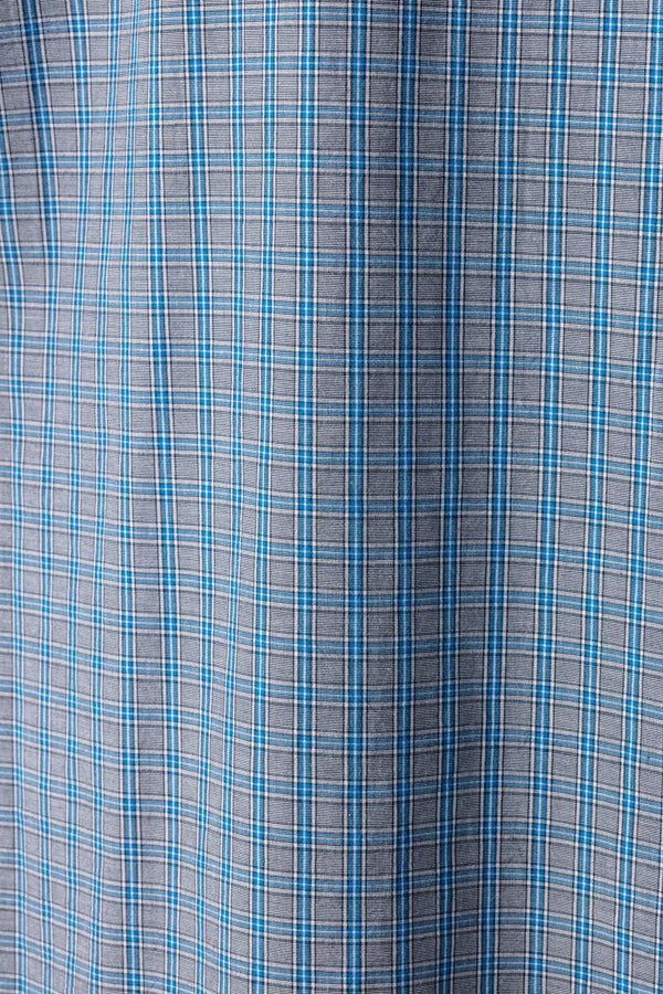 Sanne Shirt Steel Cotton Check