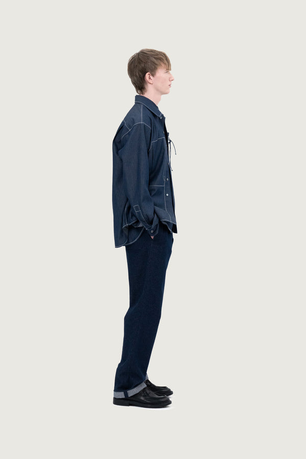 Ewan Shirt Denim no. 2 White Stitch