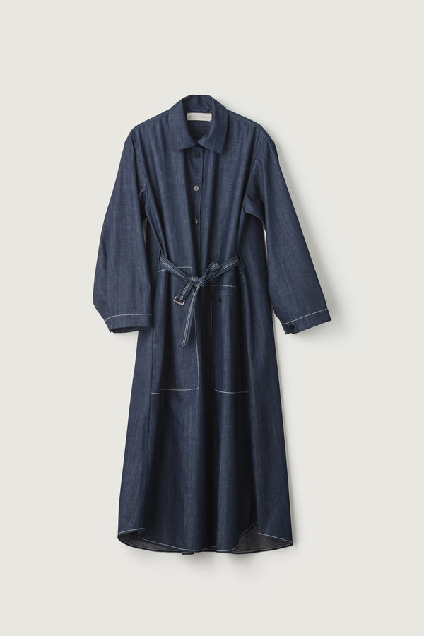 Giselle Dress Denim no.3 White Stitch