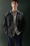 Luca Shirt Purple Cotton Check