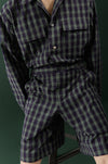 Luca Shirt Purple Cotton Check
