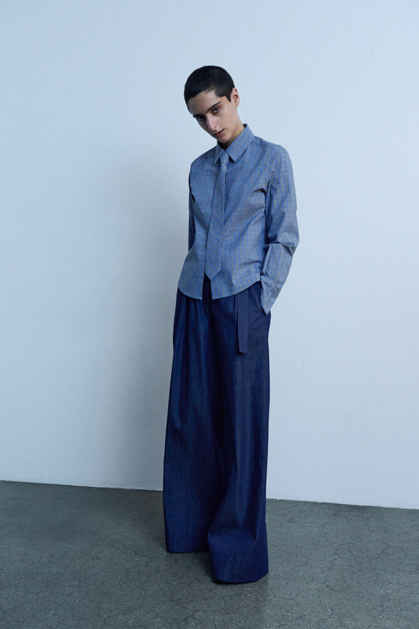 Tie Steel Cotton Check