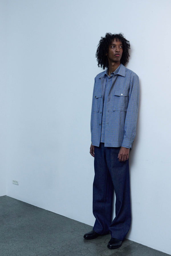 Ziggy Shirt Steel Cotton Check