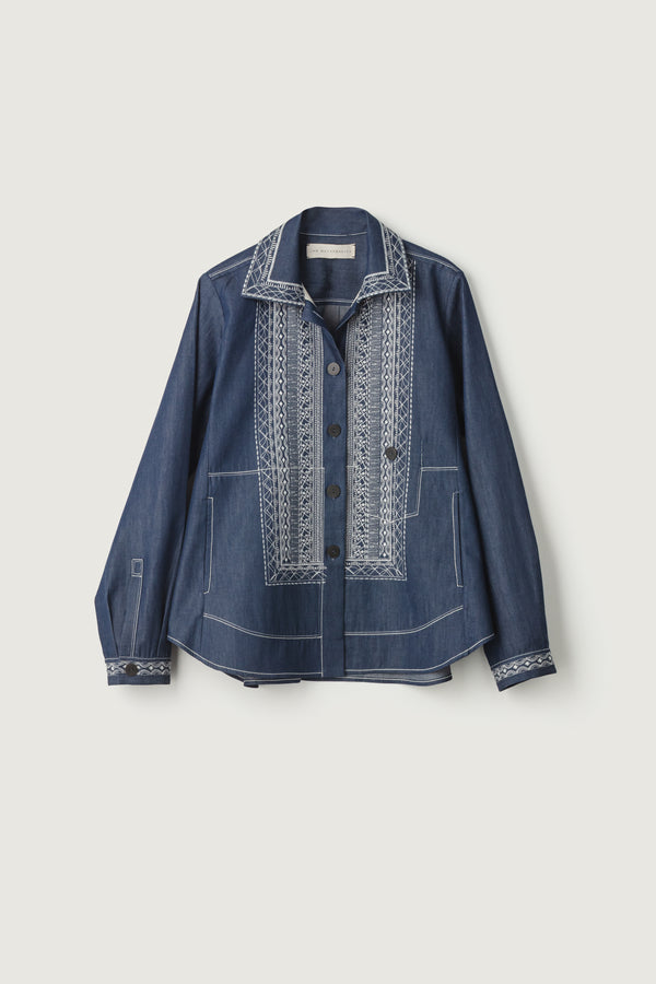 Kim Shirt Jacket Denim no.2 Embroidery