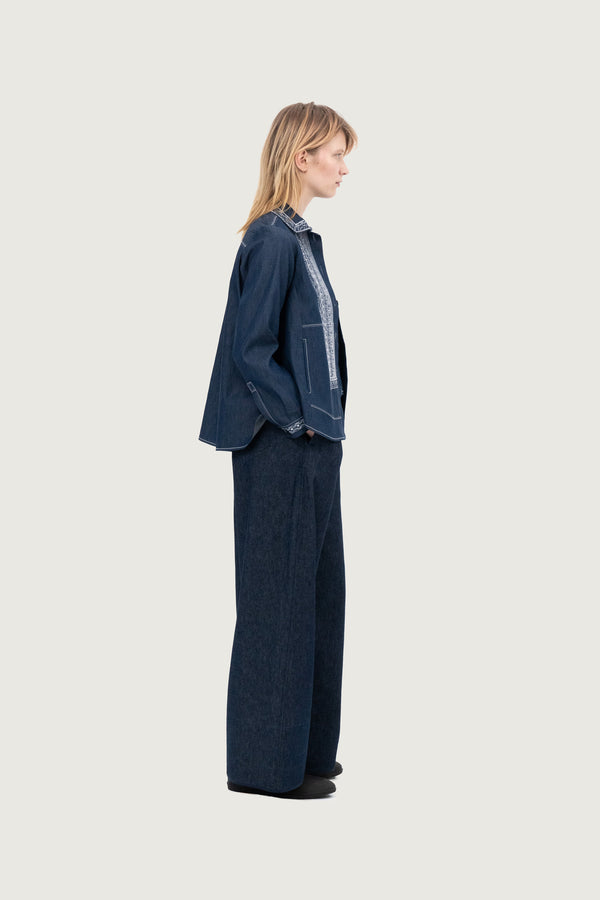 Kim Shirt Jacket Denim no.2 Embroidery