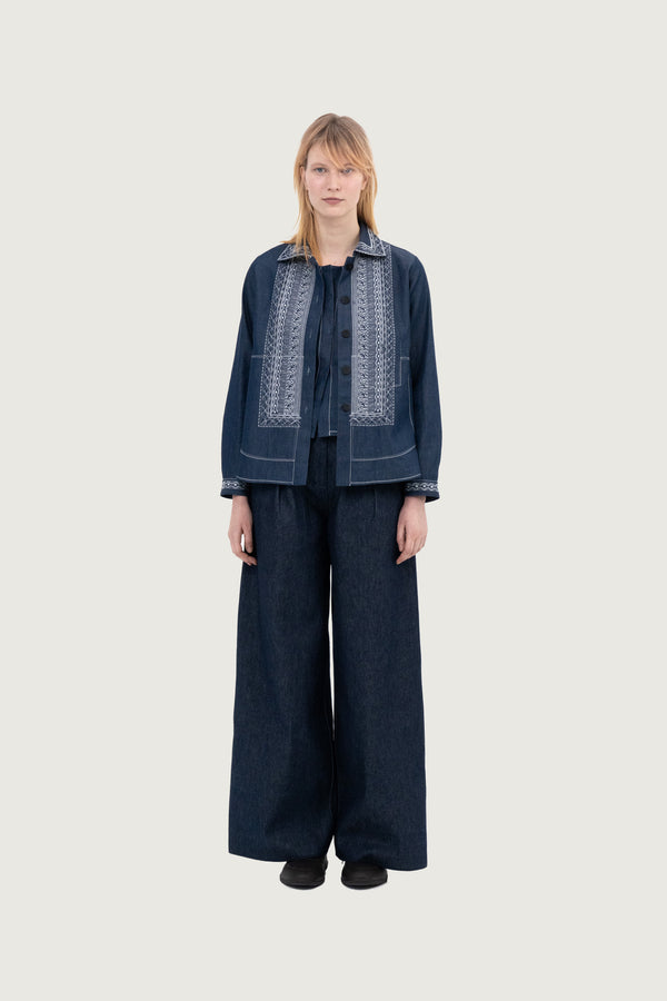 Kim Shirt Jacket Denim no.2 Embroidery