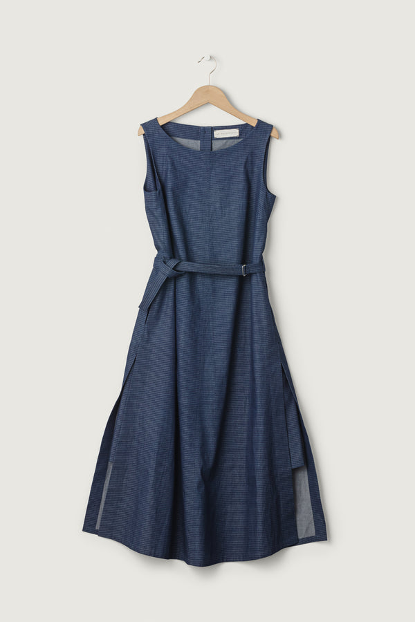 Lou Dress Denim no. 2 Block Print
