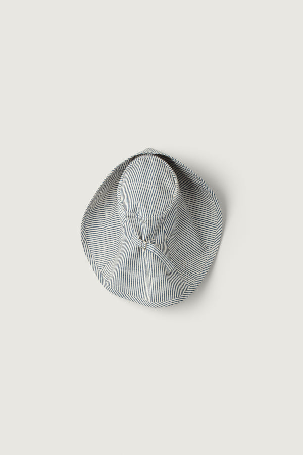 Sunny Hat Block Print Stripe Blue Shell
