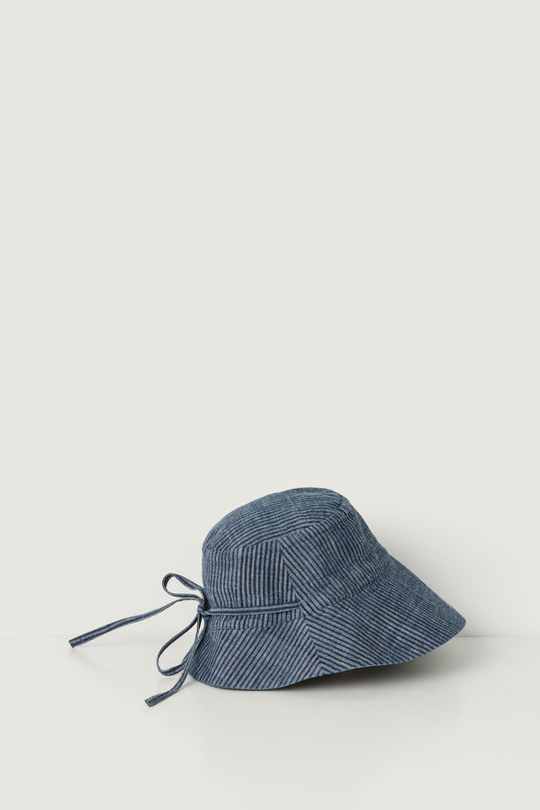 Sylvie Hat Chambray Block Print