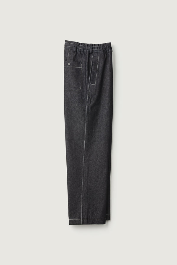 Thor Pants Black Denim White Stitch