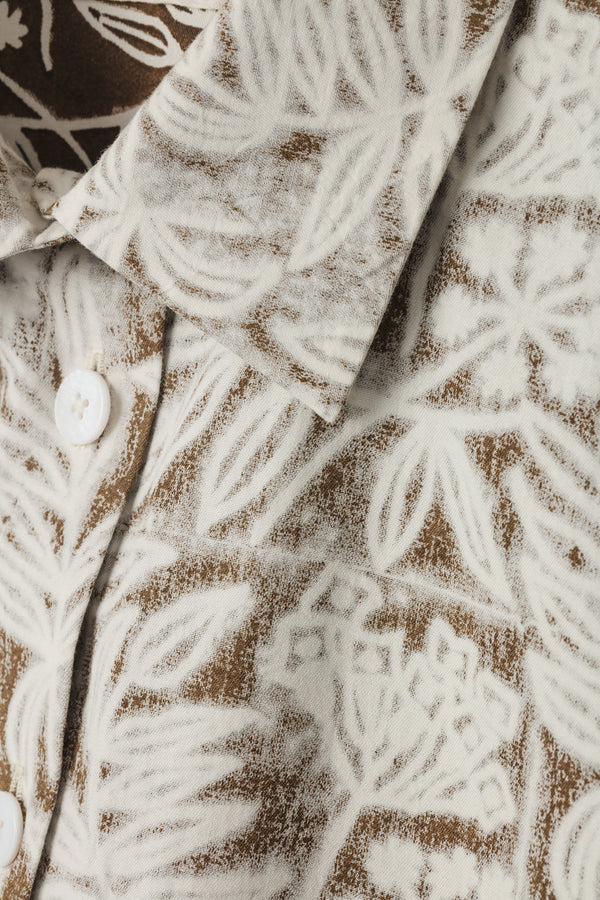 Thyme Shirt Jacket Floral Block Print