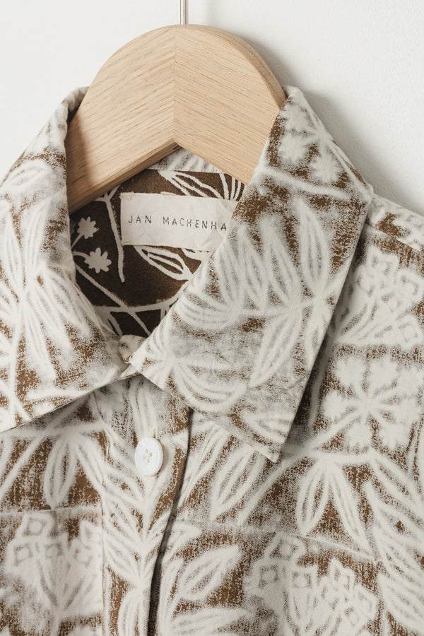 Thyme Shirt Jacket Floral Block Print