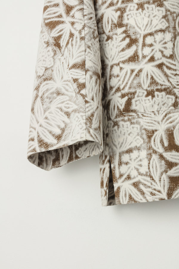 Thyme Shirt Jacket Floral Block Print