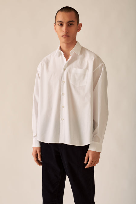 mannish shirt in “plumes de l'hiver” cotton poplin