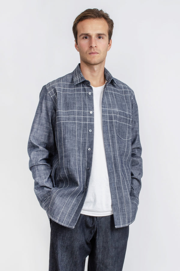 Chris Shirt Quilted Chambray